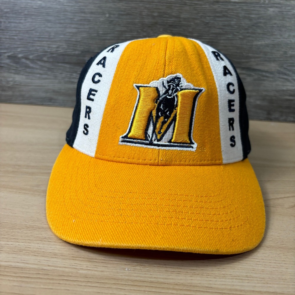 Vintage Murray State Racers Hat Cap Strap Back Yellow Blue One Size Adjustable
